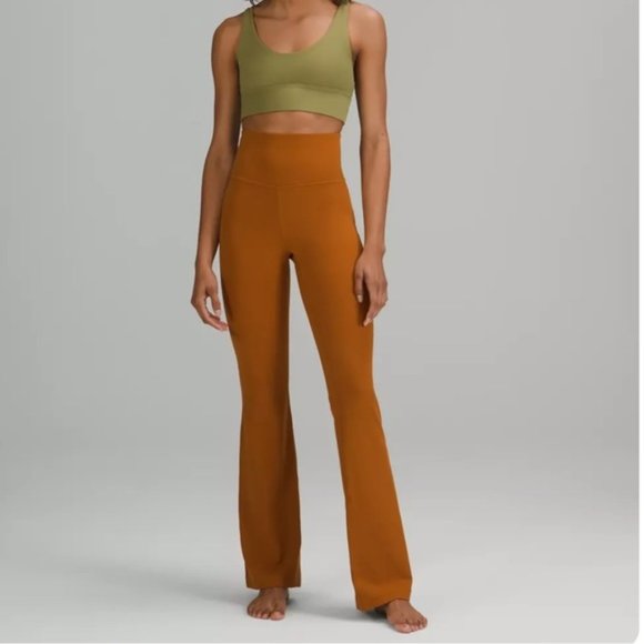 lululemon athletica Pants - Lululemon Groove Super-High-Rise Flared Legging Pant Nulu Butternut Brown 10